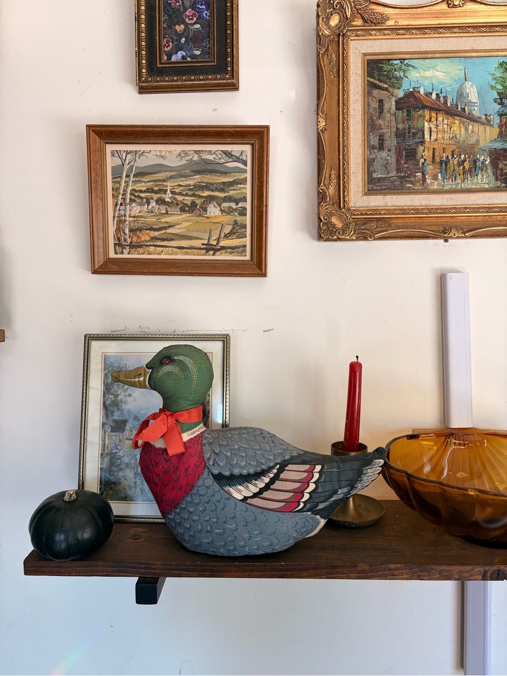 Vintage Decorative Mallard Duck Plush Decoy Hand Made